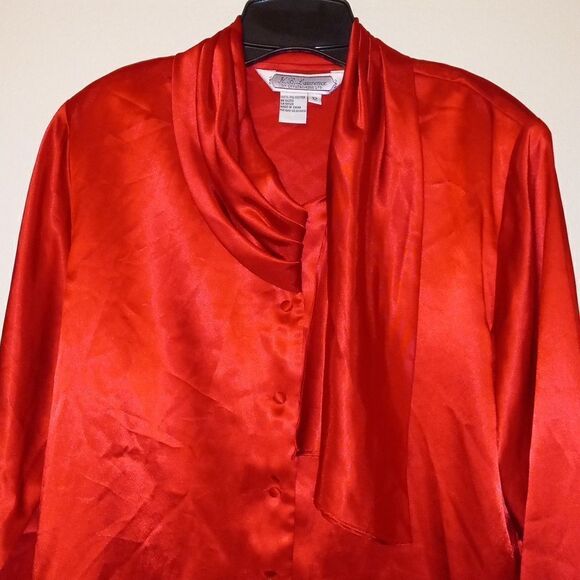 K.B.Lawrence Vintage Satin Button Down Blouse - Picture 2 of 9